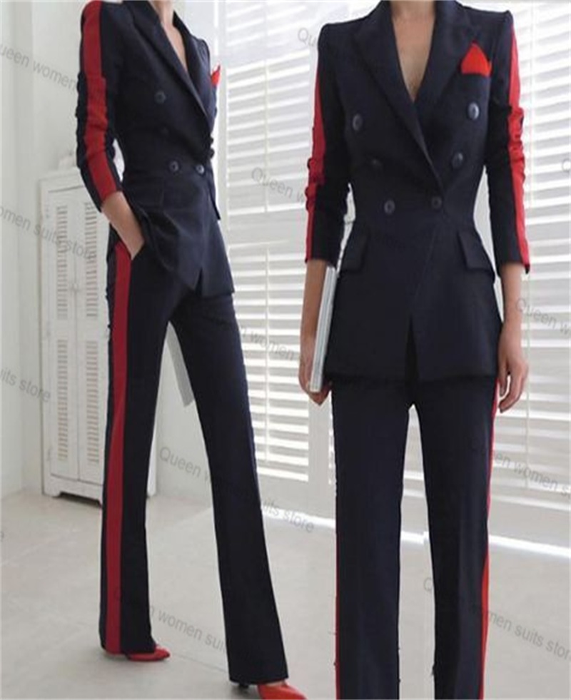 Women Formal Wear Black - Conjunto de traje rojo y negro