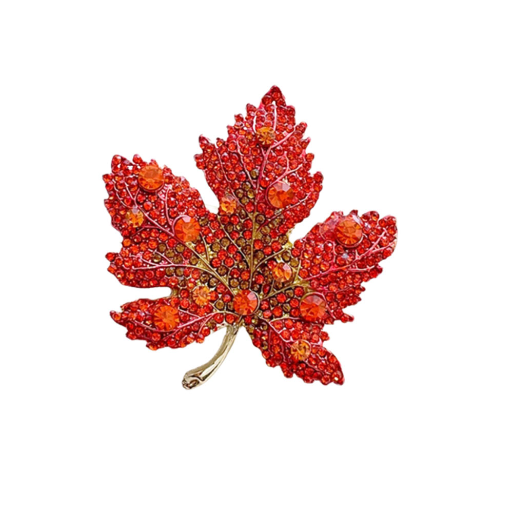 Women Formal Event Wear - Broche de hoja de arce con