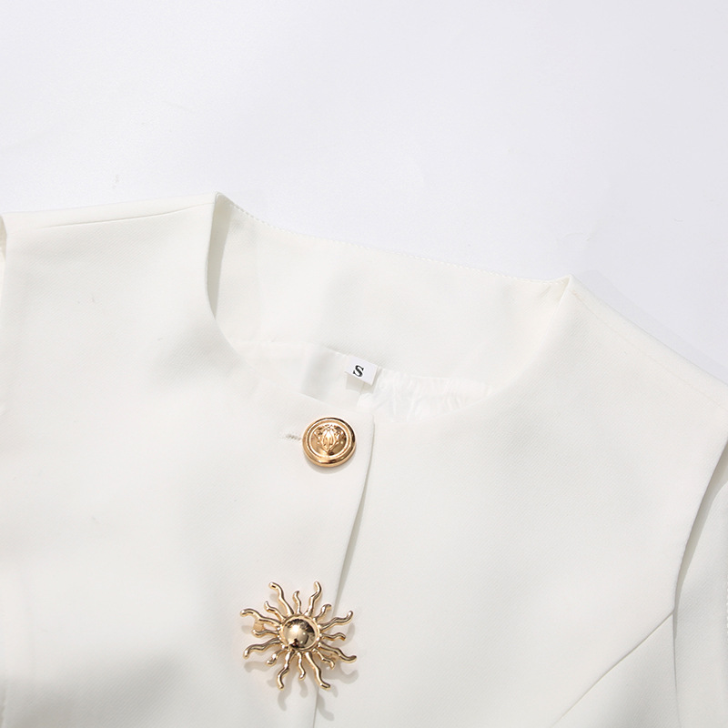 Chaleco blanco con cuello redo - Women Formal Wear Vest reseña y precio