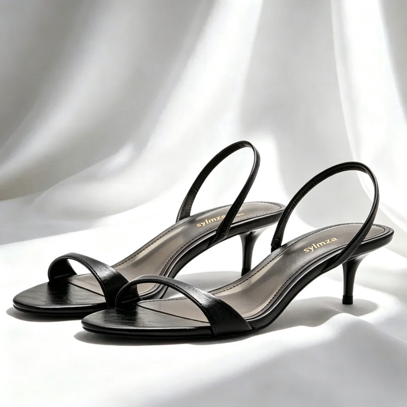 Sandalias de tacón alto con pu - Kitten Heel Women reseña y precio
