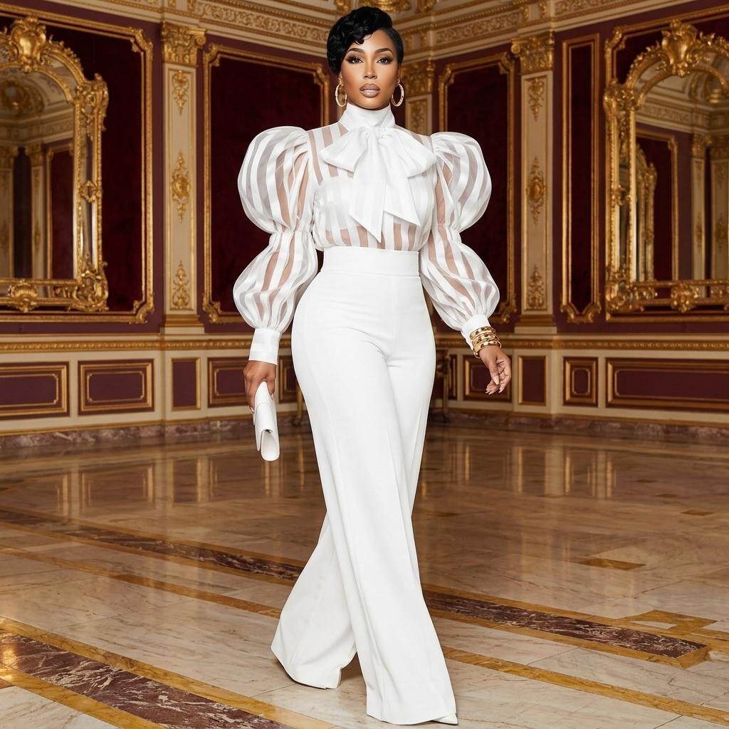 Conjunto de Camisa Transparent - Women'S Formal Wear Suit reseña y precio