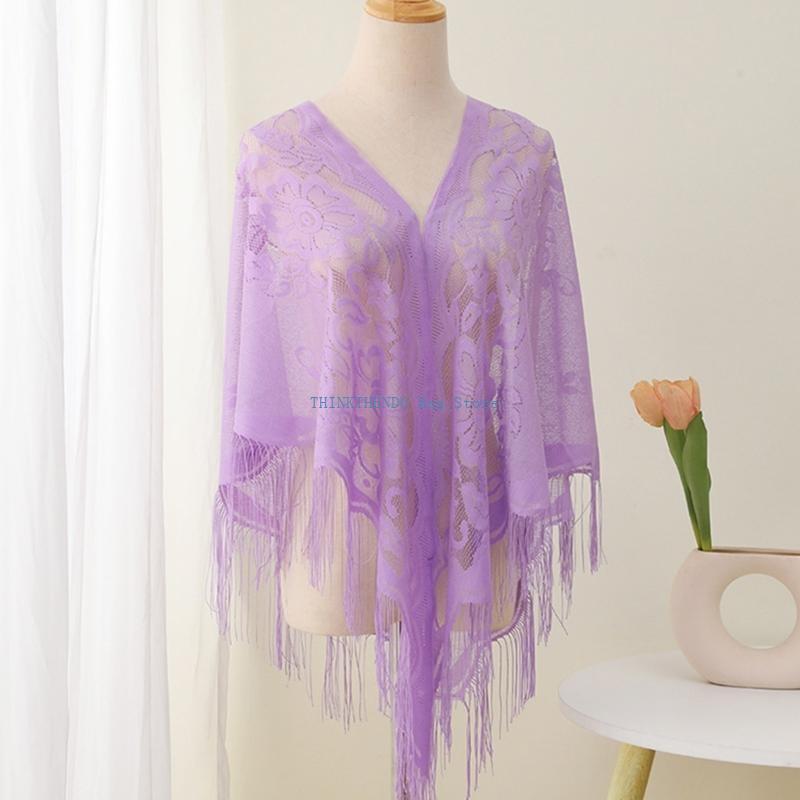 Mantón con patrón calado con f - Women Formal Event Wear reseña y precio