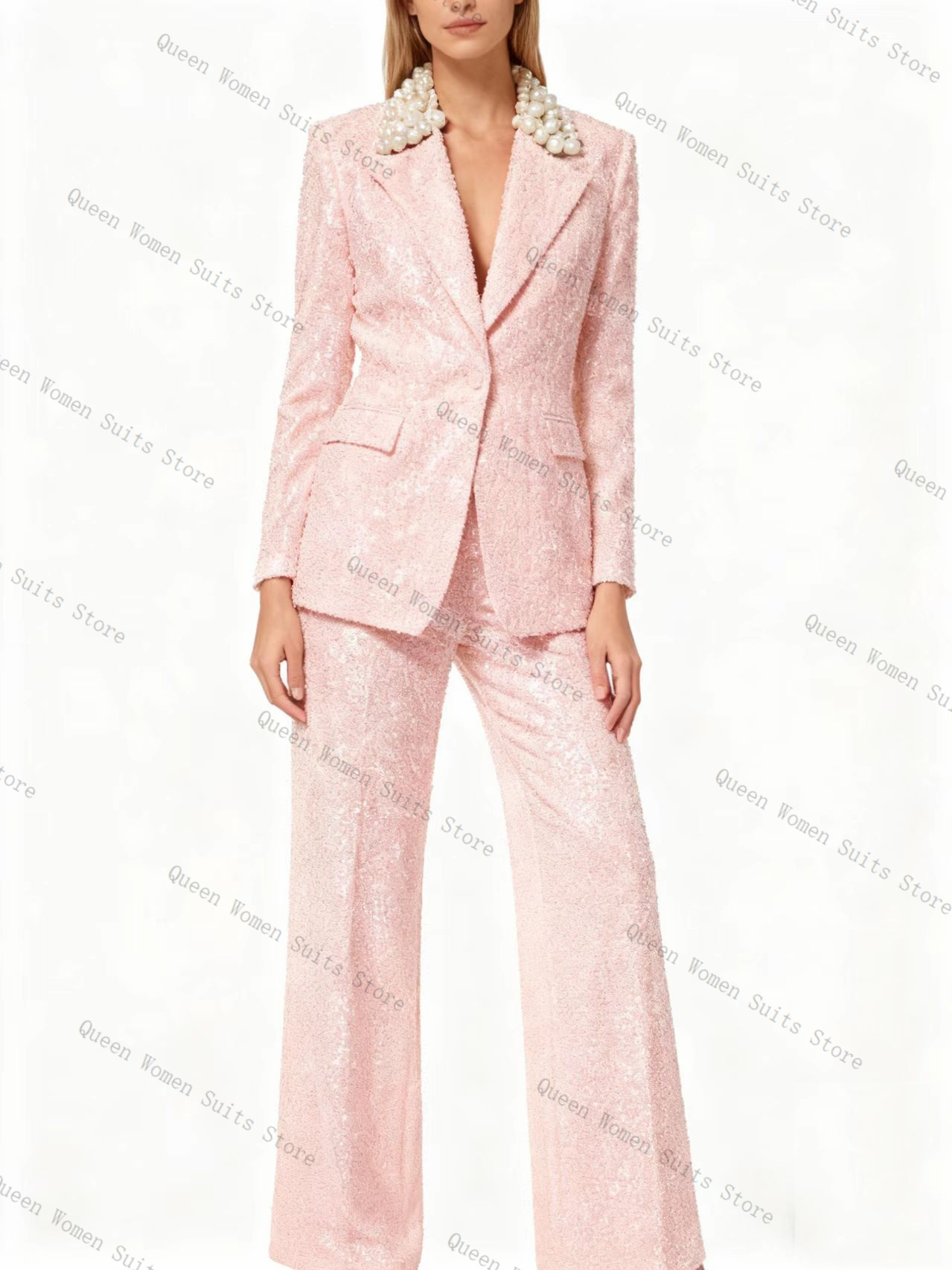 Conjunto de traje de mujer azu - Women Luxury Formal Wear reseña y precio