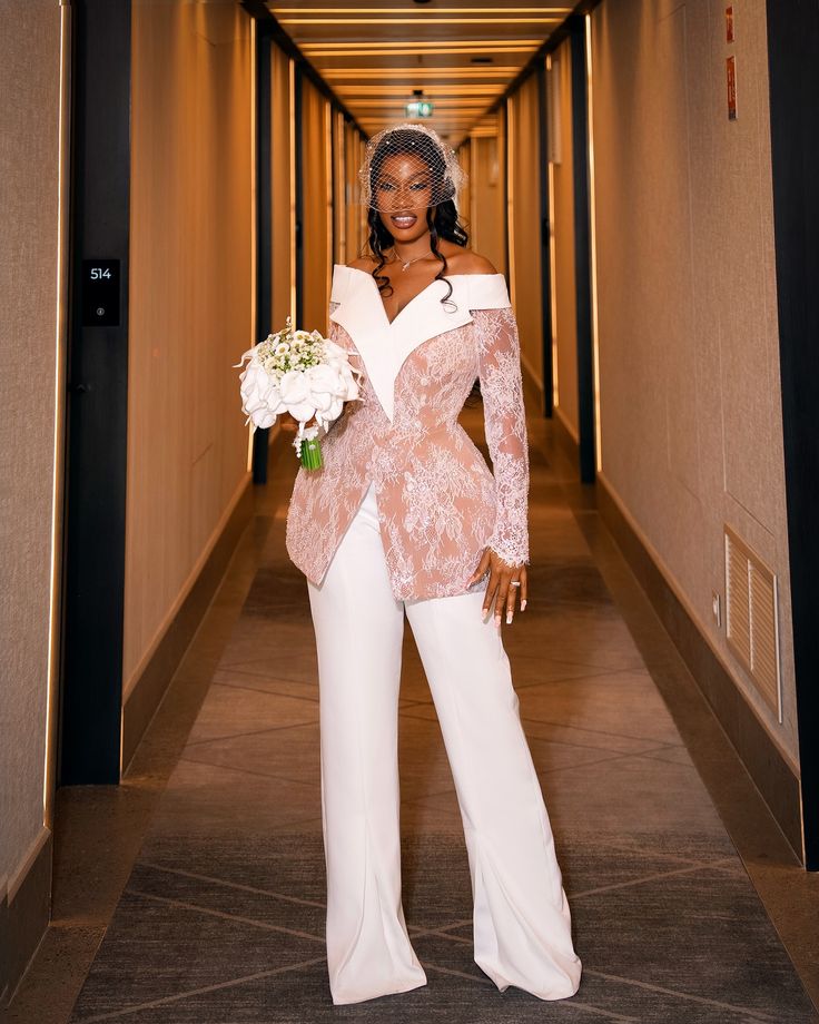 Conjunto de trajes blancos cha - Women Luxury Formal Wear reseña y precio