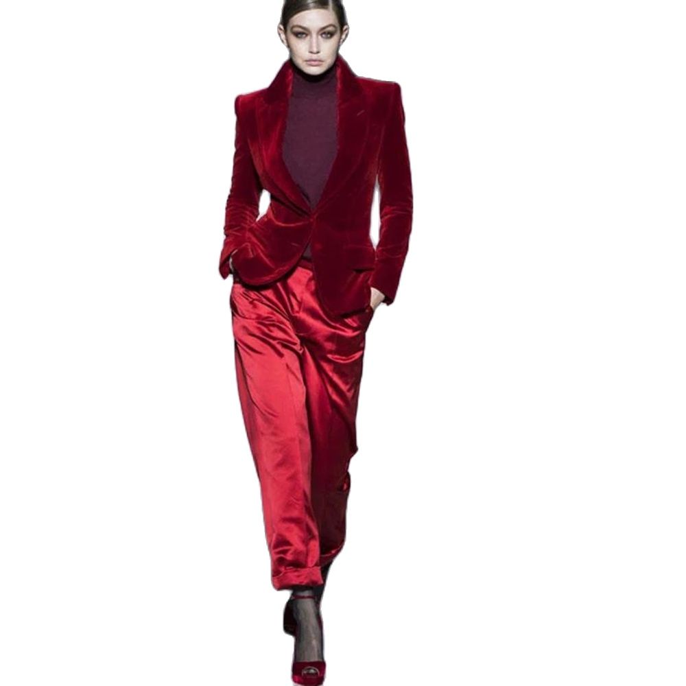 Traje de terciopelo rojo vino  - Women'S Formal Wear Wedding reseña y precio