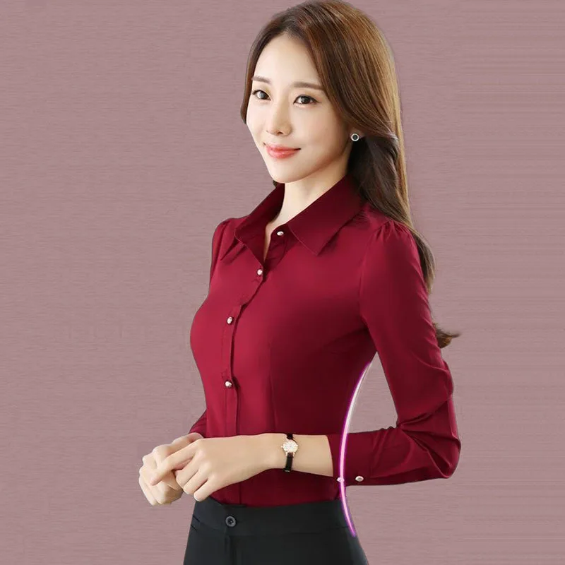 Camisas rojas de manga larga p - Women'S Formal Wear Suit reseña y precio